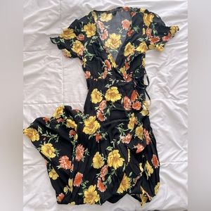 Wrap-tie Floral Dress